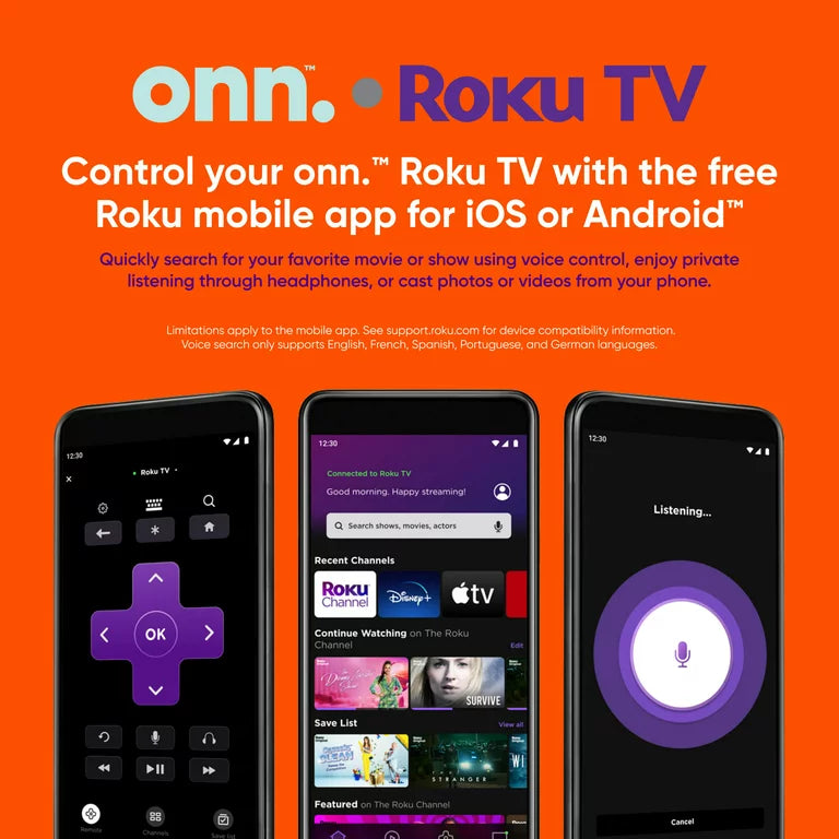 onn. Smart TV LED Roku FHD (1080P) de 40 pulgadas (100058007)