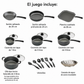 Juego de utensilios de cocina antiadherentes Tramontina Primaware de 18 piezas, negro