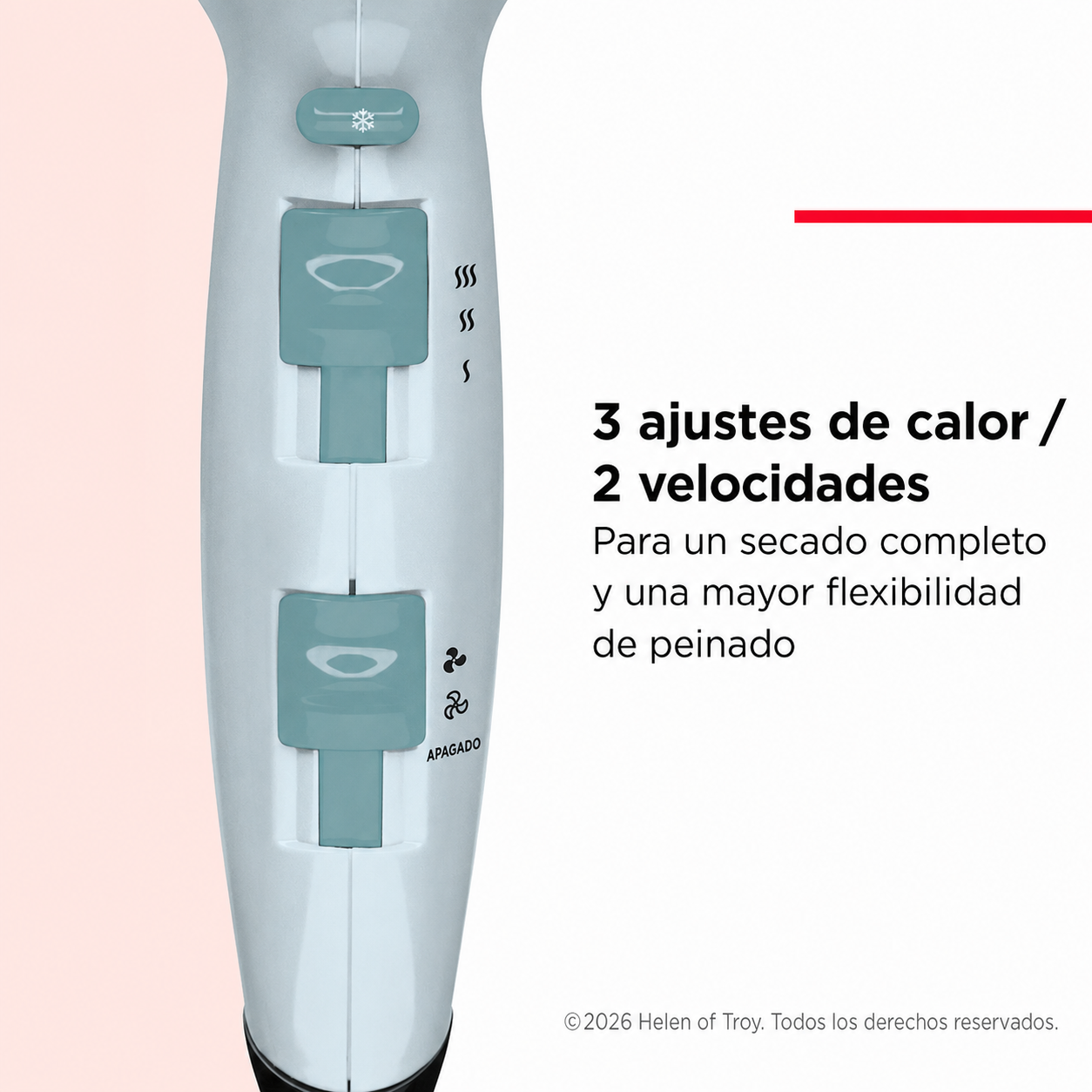 Revlon Secador de Cabello Iónico con Potenciador de Volumen, 1875W, Azul Plateado