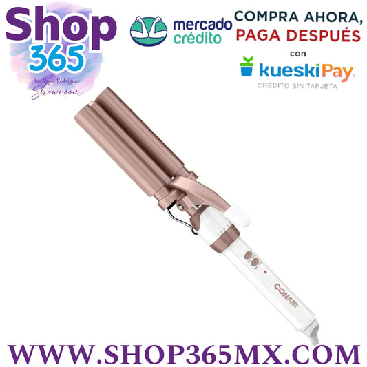 Conair CD704DGN Onda de Cabello de Triple Barril Double Ceramic, Oro Blanco y Rosa