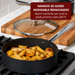 T-fal Cook & Strain Juego de Sartenes Antiadherentes de 2 Piezas, Sartenes de 10 y 11,5 Pulgadas, Negro