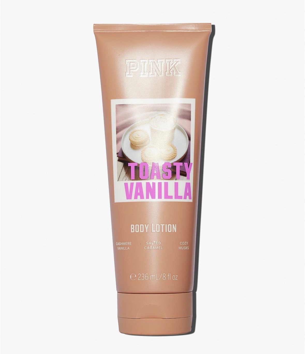 PINK Toasty Vanilla Body Lotion 236 ml | Loción Corporal Vainilla, Caramelo Salado y Almizcle