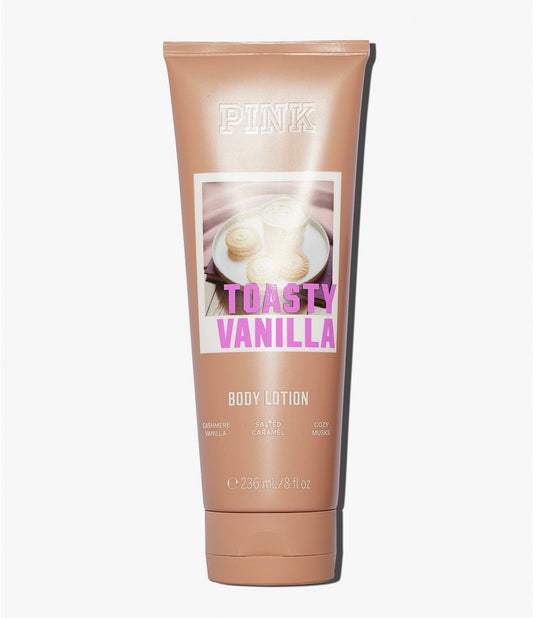 PINK Toasty Vanilla Body Lotion 236 ml | Loción Corporal Vainilla, Caramelo Salado y Almizcle