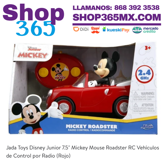 Jada Toys Disney Junior 7.5" Mickey Mouse Roadster RC Vehículos de Control por Radio (Rojo)