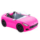 Barbie Auto de Juguete Convertible Rosa Brillante con Cinturones de Seguridad y Ruedas Giratorias (para 2 Muñecas), Juguete para 3 Años en Adelante