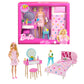 Barbie Juego de Muñeca y Dormitorio, Muebles Barbie con Más de 20 Piezas de Narración