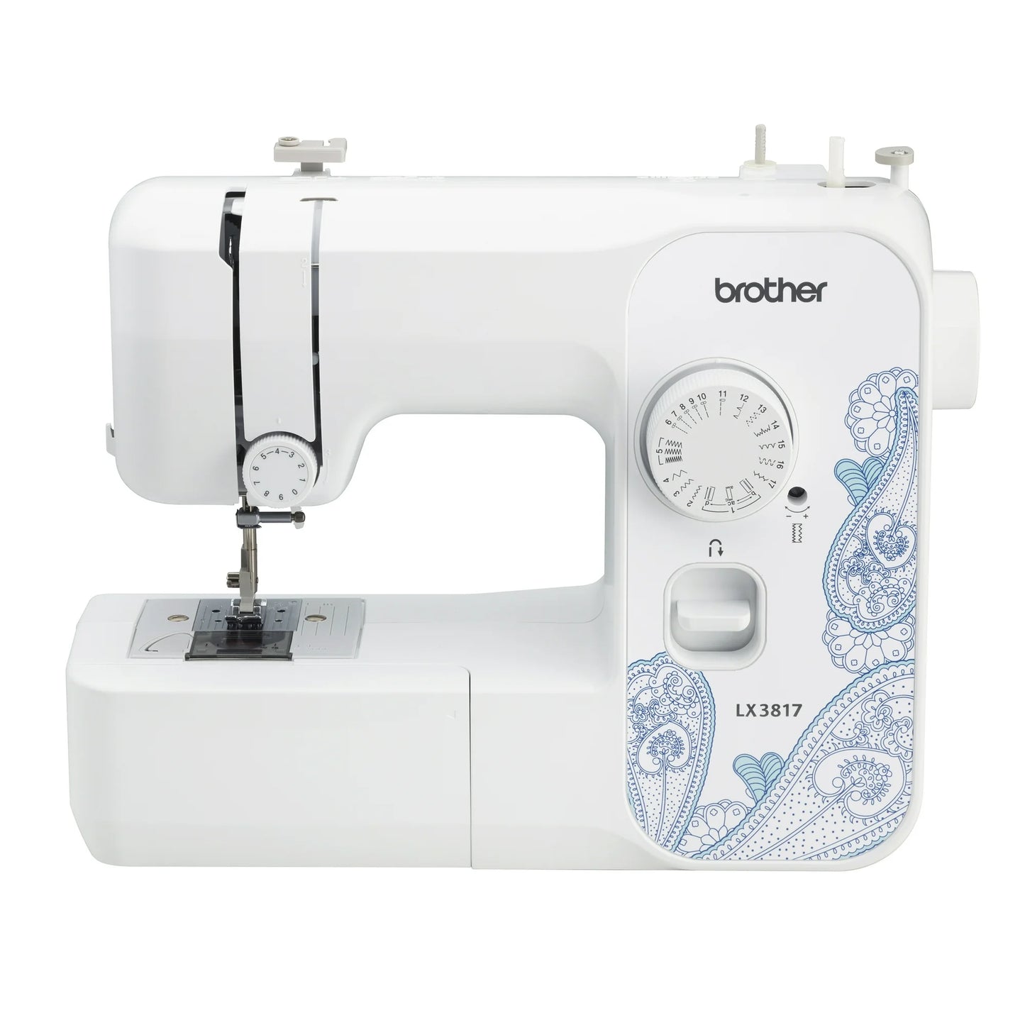 Brother LX3817 Sewing Machine, Portátil de Tamaño Completo de 17 Puntadas Blanco