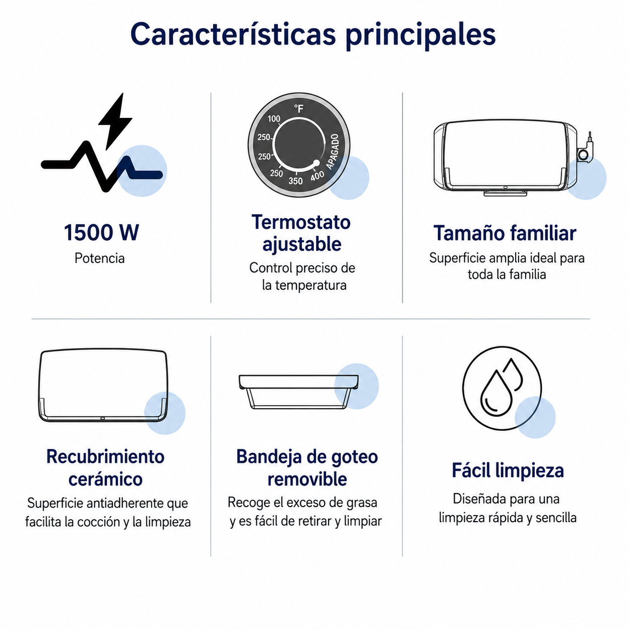 Mainstays Plancha negra de 20" apta para lavavajillas con control de temperatura ajustable