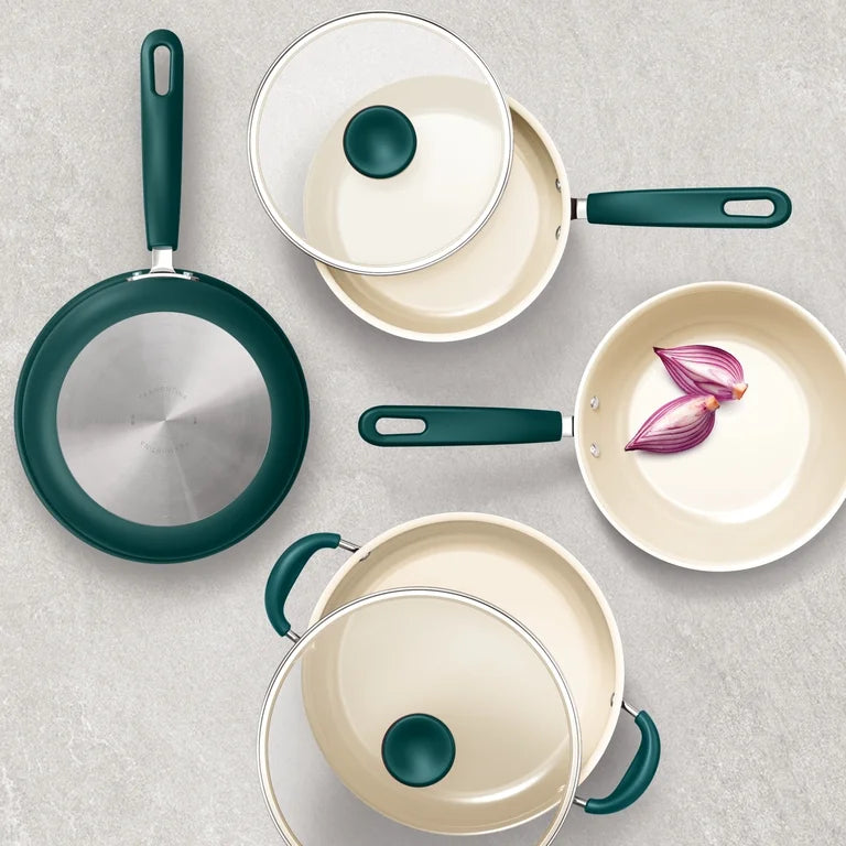 Tramontina Ceramaware 20-Piece Ceramic Nonstick Cookware Set , Green