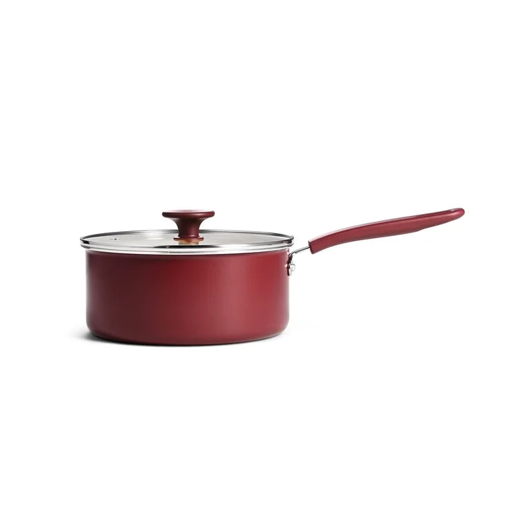 Juego de utensilios de cocina antiadherentes de cerámica Tramontina Ceramaware de 20 piezas, color vino.