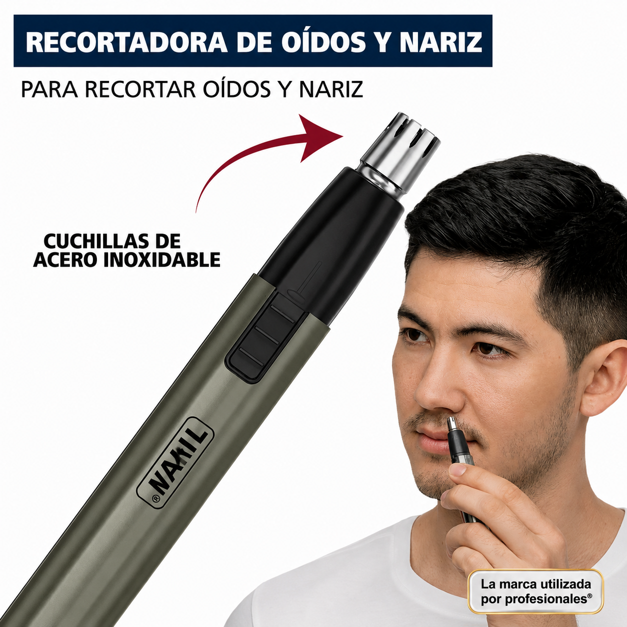 Wahl Recortadora de Pelo con Detalle Facial y Corporal con Batería de Litio Microgroomsman para Hombre 5640-1101