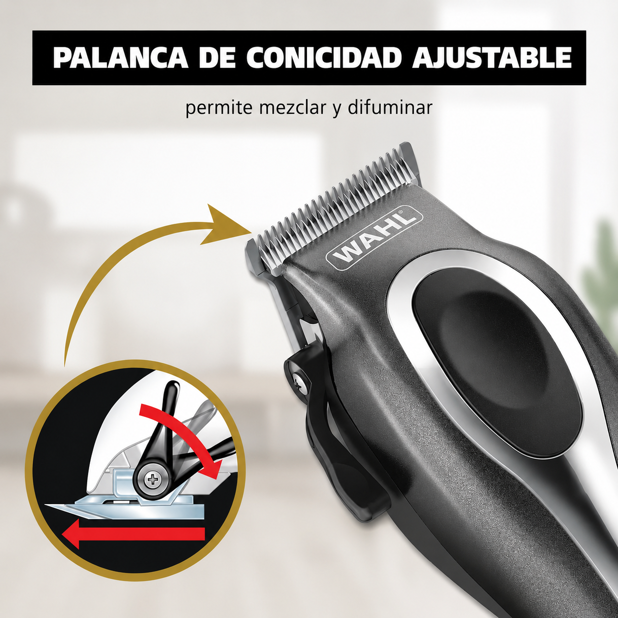 Wahl Deluxe Chrome Pro Cortapelos con Cable para Hombre, Kit de Cortapelos con Estuche de Almacenamiento 79650-1301