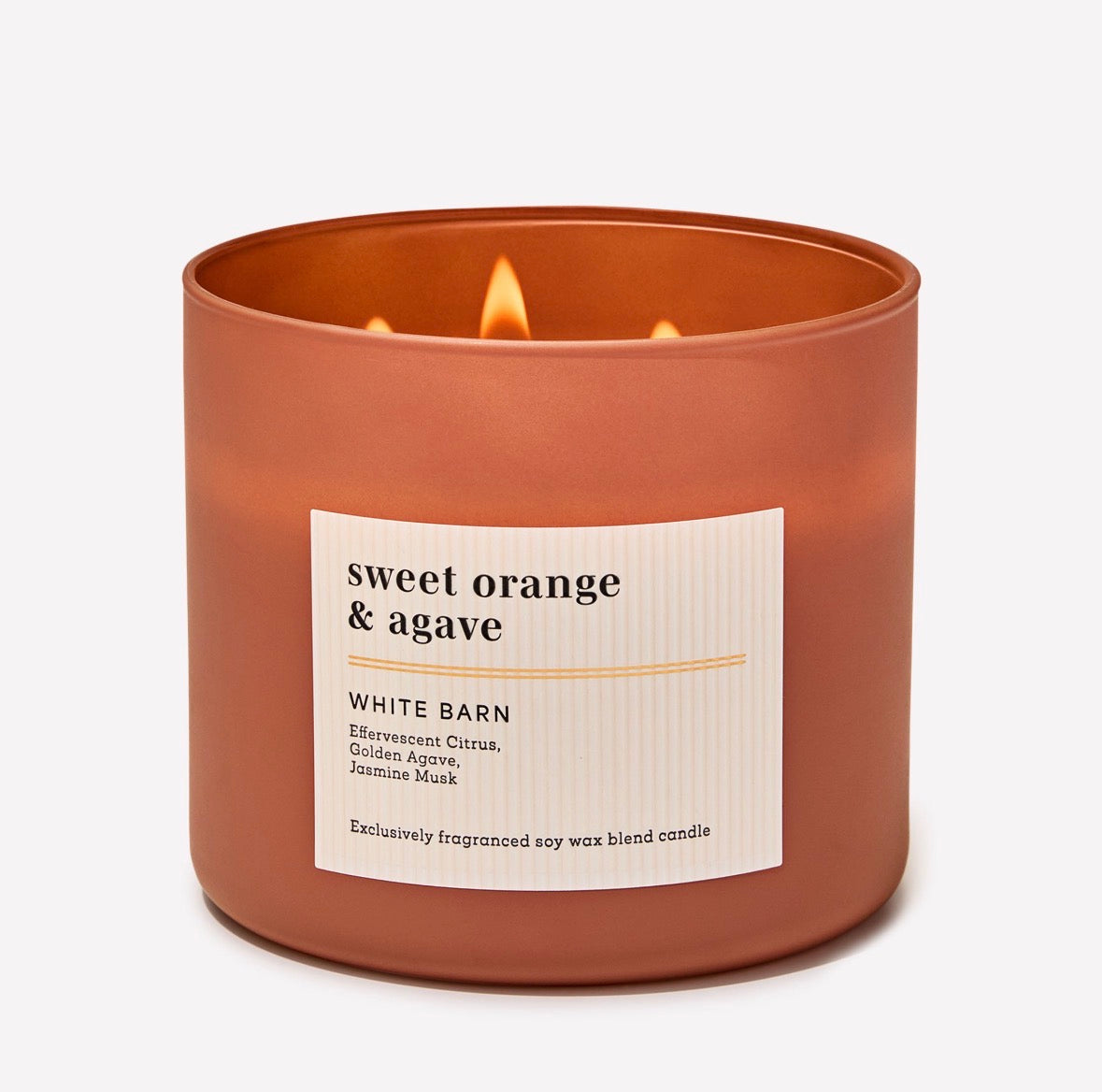 Vela Sweet Orange & Agave 3 Mechas Bath & Body Works White Barn – 14.5 oz / 411 g