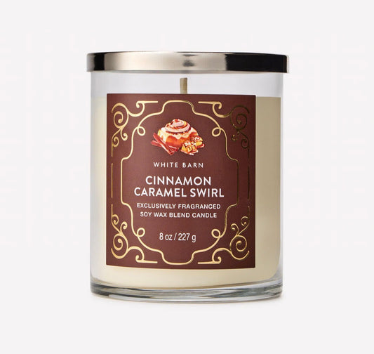 White Barn Cinnamon Caramel Swirl – Vela Aromática de 1 Mecha 227 g