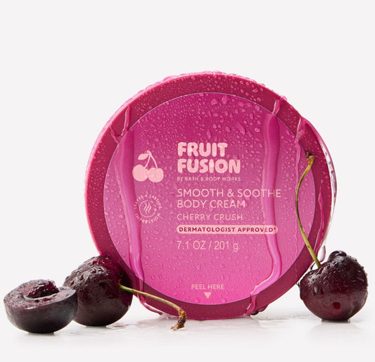 Bath & Body Works Fruit Fusion Cherry Crush Smooth & Soothe Body Cream 201 g – Crema Corporal de Cereza