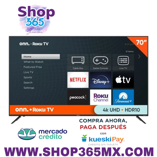 onn. Televisor inteligente LED Roku HDR de clase 4K UHD (2160P) de 70" (100012588)