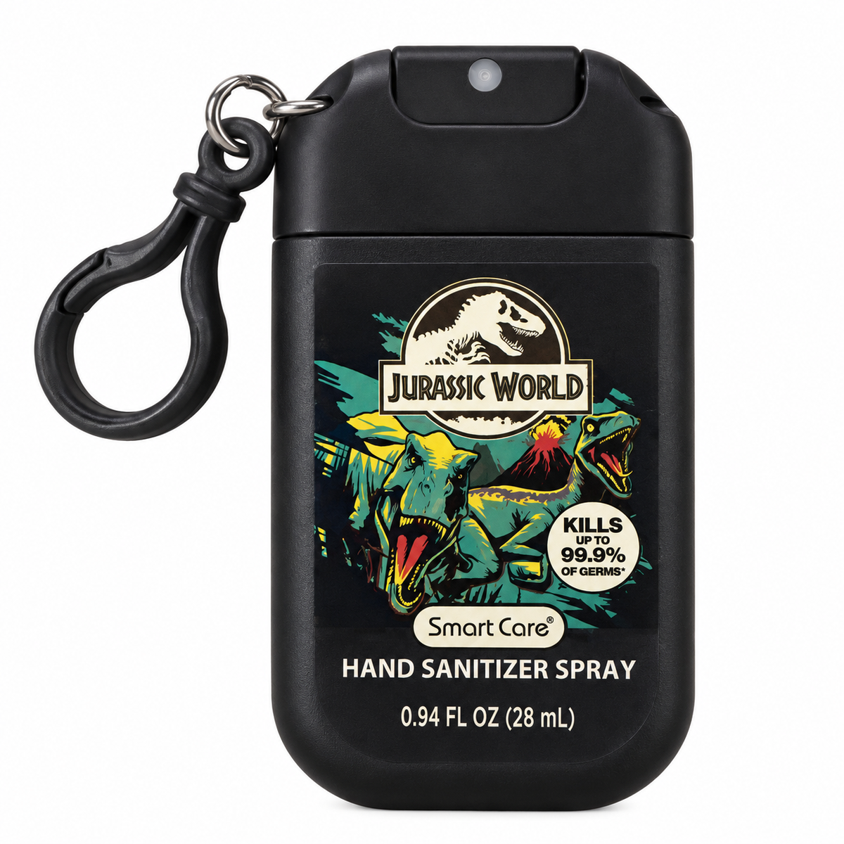 Jurassic World Smart Care Antibacterial en Spray con Clip 28 ml – Negro