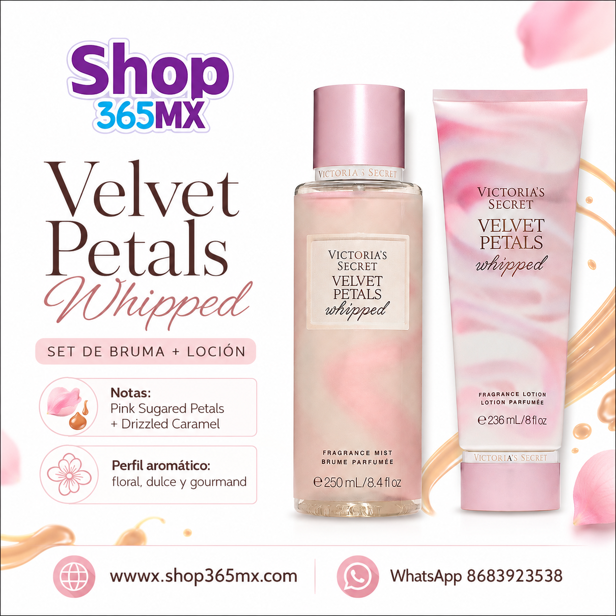 Set Velvet Petals Whipped Victoria’s Secret Bruma + Loción Original