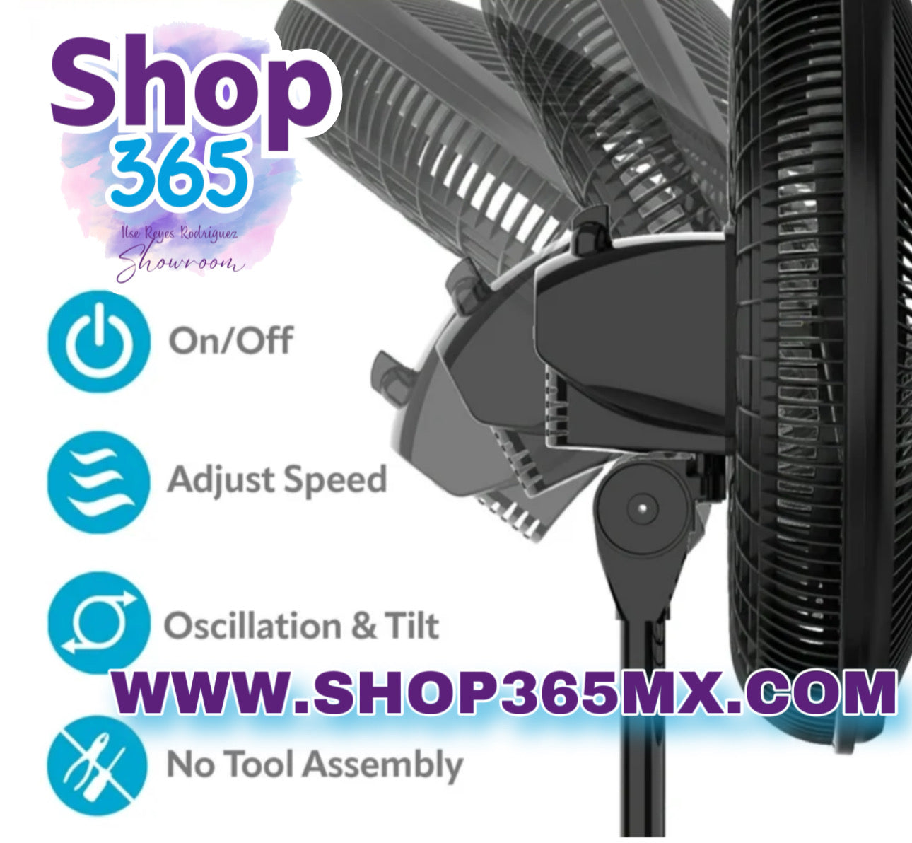 Lasko Ventilador de pedestal ajustable oscilante de 16" con 3 velocidades, 47" H, negro, S16500, nuevo