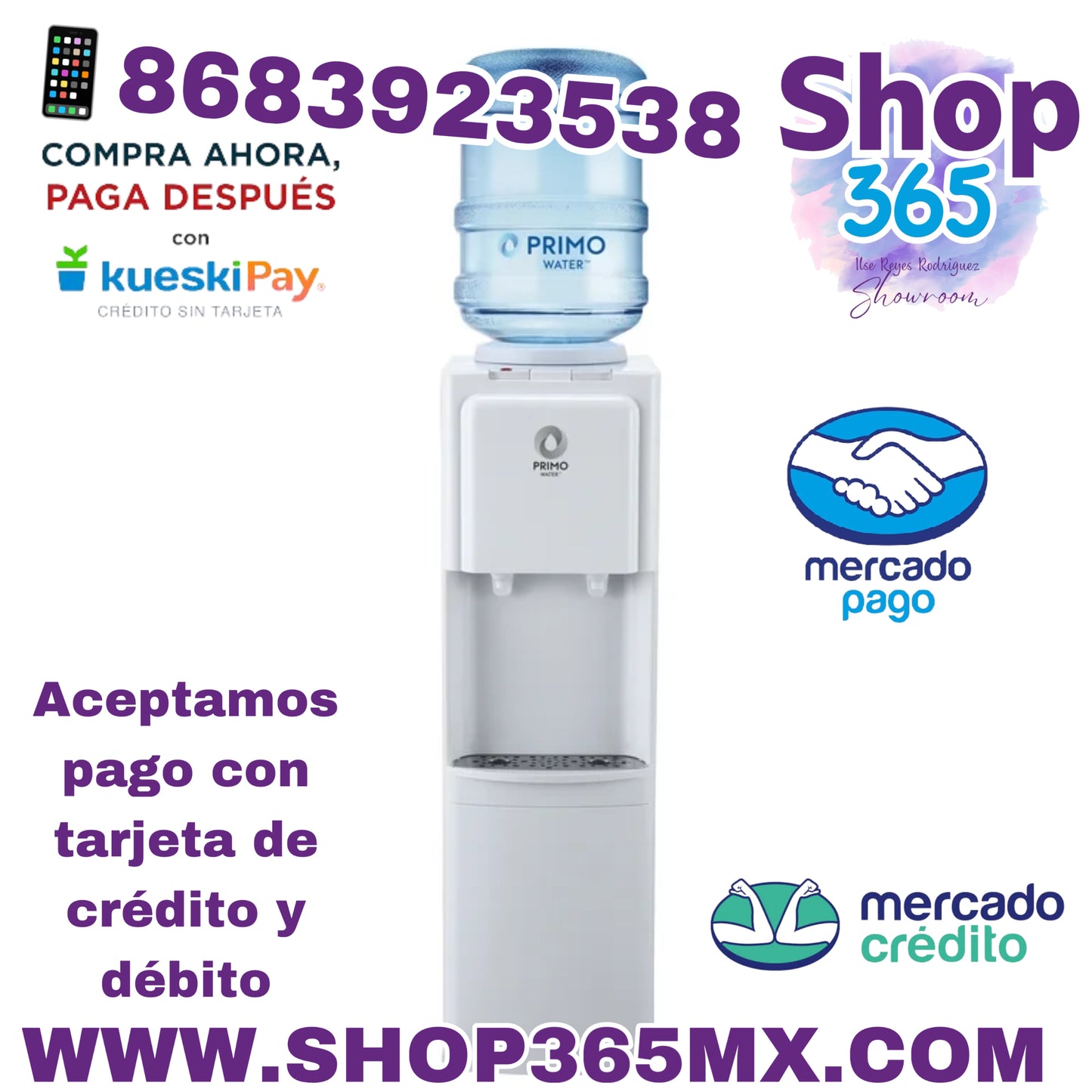 Dispensador de agua Primo®, carga superior, 36" de altura, temperatura fría y caliente, blanco, 3 o 5 galones, modelo 601275