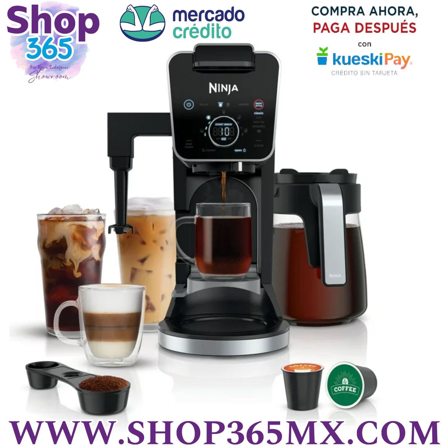 Ninja Cafetera de Goteo Especial de Doble Preparación, Monodosis, Compatible con Cápsulas K-Cup, 12 Tazas, Jarra de Vidrio, CFP300