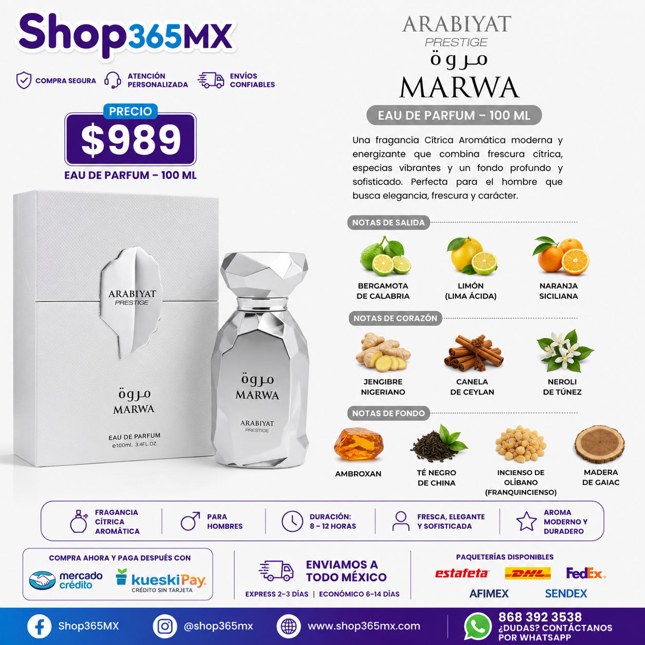 ARABIYAT PRESTIGE MARWA EDP H 100ML