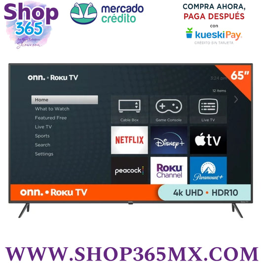 onn Televisor Inteligente 4K UHD (2160P) LED Roku de 65" con HDR (100012587)