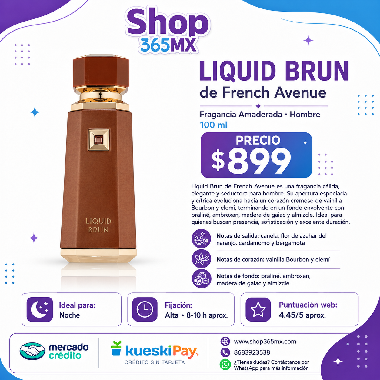 FRAGRANCE WORLD FRENCH AVENUE Liquid Brun EDP M  100ML