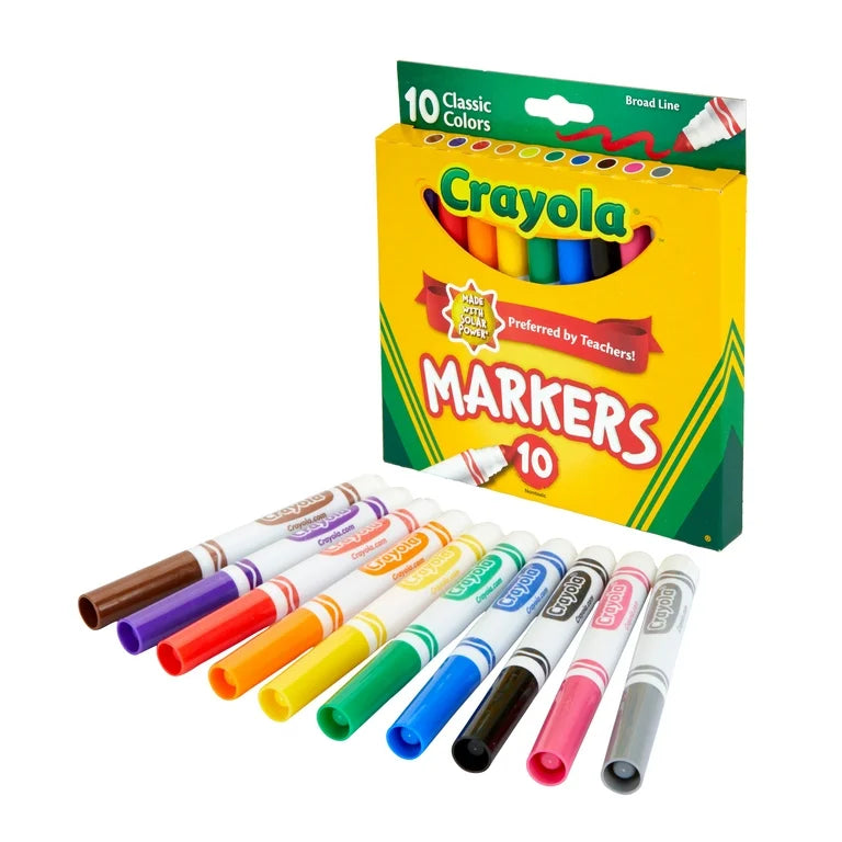 Crayola Marcadores de Trazo Ancho 10 Unidades, Colores Clásicos