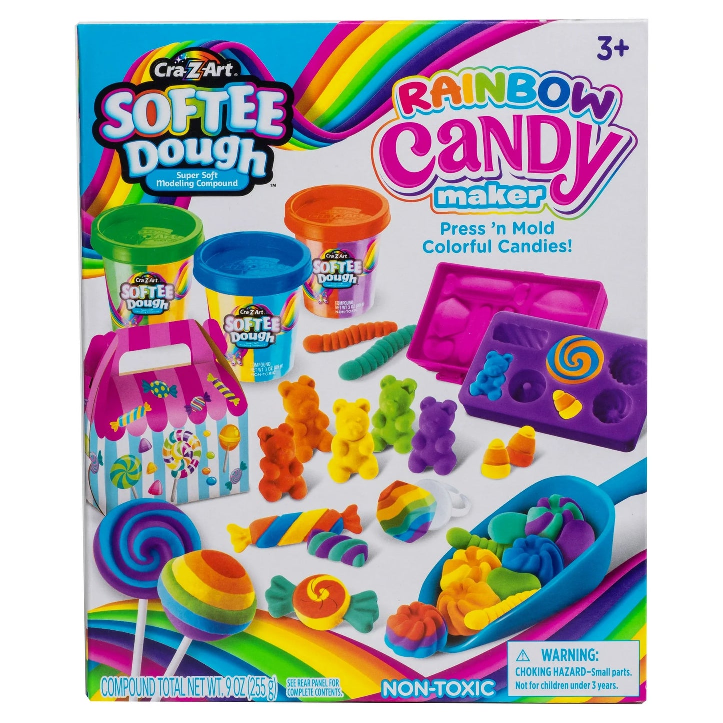 Cra-Z-Art Softee Dough Kit de 11 Piezas para Hacer Dulces Arcoíris Masa Multicolor para Edades de 3 Años en Adelante