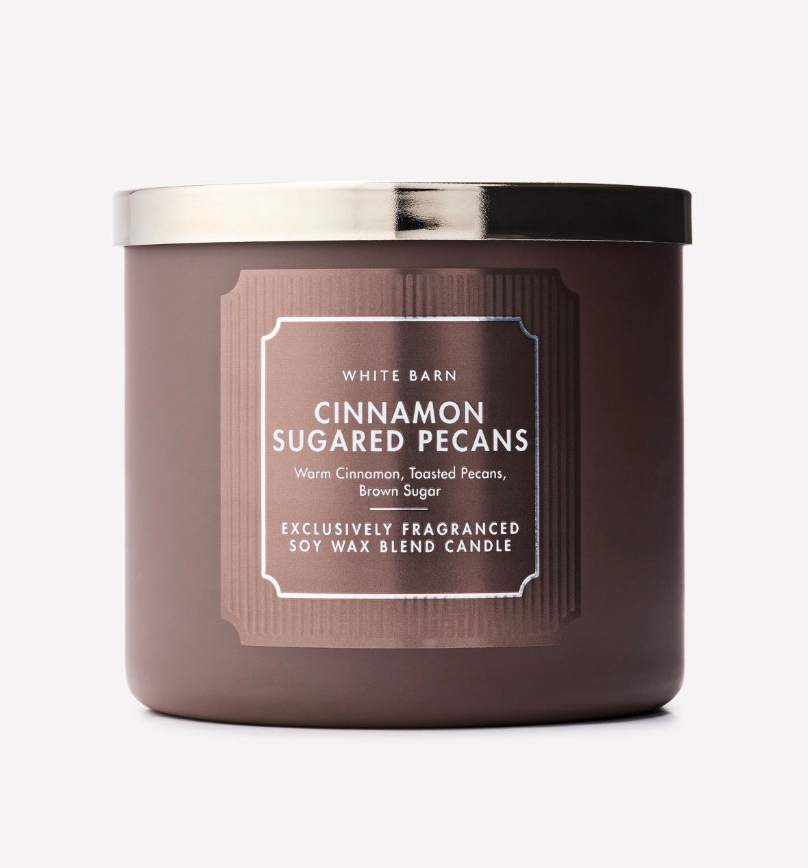 🕯️ Cinnamon Sugared Pecans Vela 3 Mechas Bath & Body Works White Barn 411 g