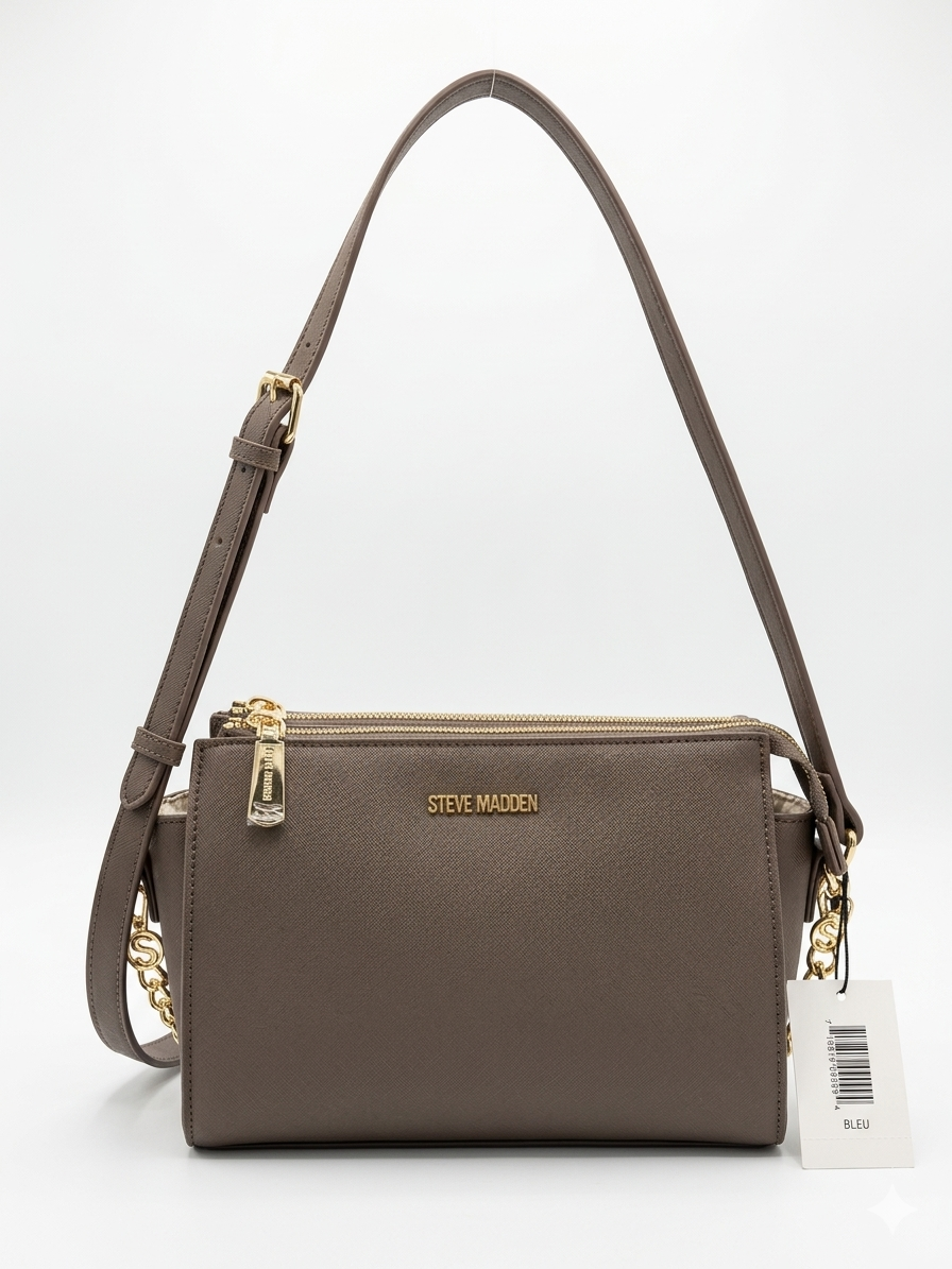STEVE MADDEN BLEXI TOP ZIP CROSSBODY COFFEE
