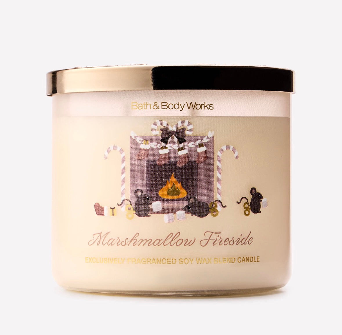 Bath & Body Works Marshmallow Fireside – Vela Aromática de 3 Mechas 411 g