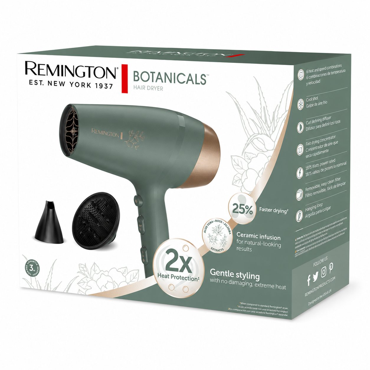 Remington Botanicals Secador de Cabello
