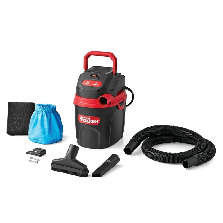 Hyper Tough 1.5 Galones 2 Pico HP Poli Vacío Húmedo / Seco, VH105 3502, Nuevo