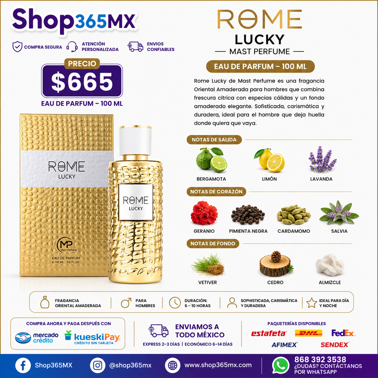 MAST PERFUME ROME LUCKY H EDP 100ML