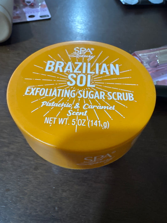Spa luxury Brazilian Sol Exfoliating Sugar Scrub Pistacho y Caramel