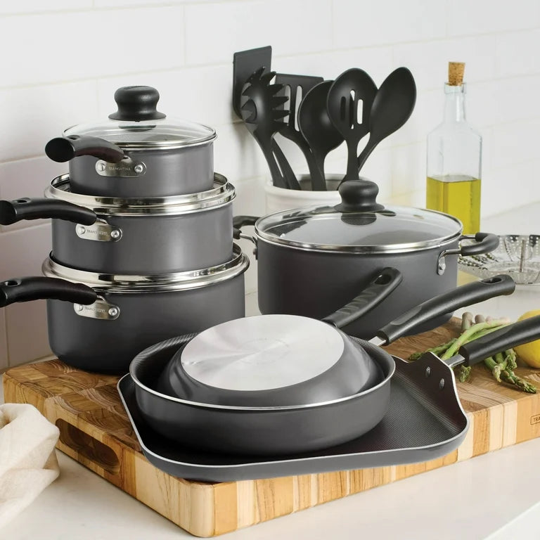 Juego de utensilios de cocina antiadherentes Tramontina Primaware de 18 piezas, negro