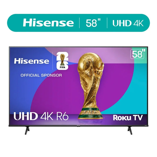 Hisense 58" Clase 4K UHD LED LCD Roku Smart TV HDR R6 Serie 58R6E3