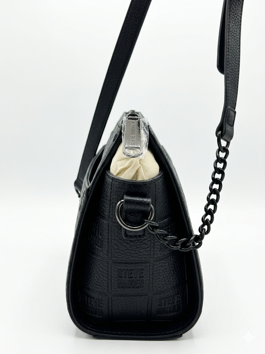 Crossbody Steve Madden Blexy Hollywood Logo Modelo DR143835 BLK/BLK