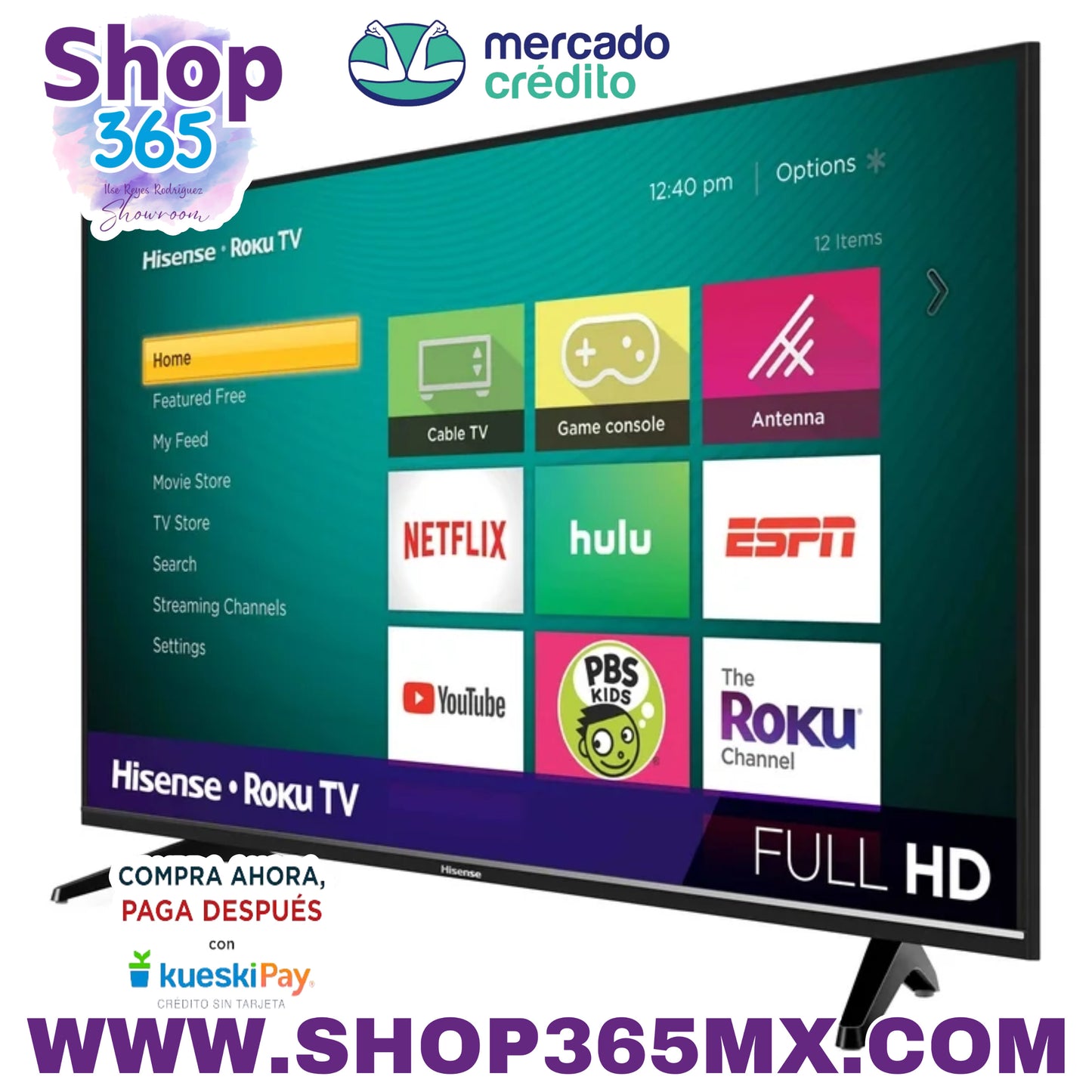 Hisense 40" Clase 1080p FHD LED LCD Roku Smart TV Serie H4030F (40H4030F1)