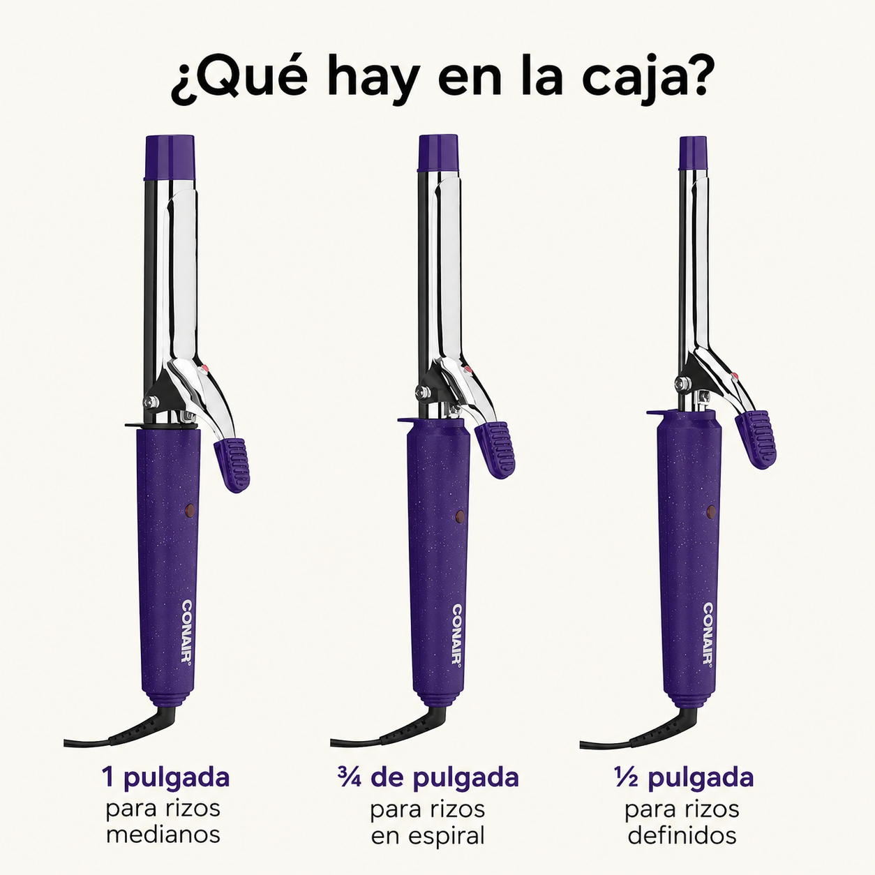 Conair Supreme Paquete de 3 Planchas para Rizar Incluye planchas para Rizar de 1/2", 3/4" y 1"