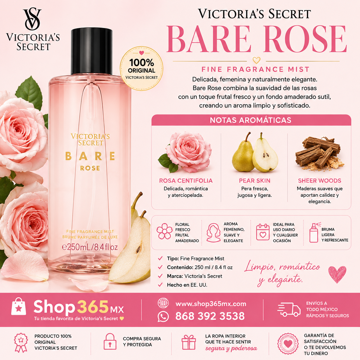 🌹 Victoria’s Secret Bare Rose Fine Fragrance Mist 🌹