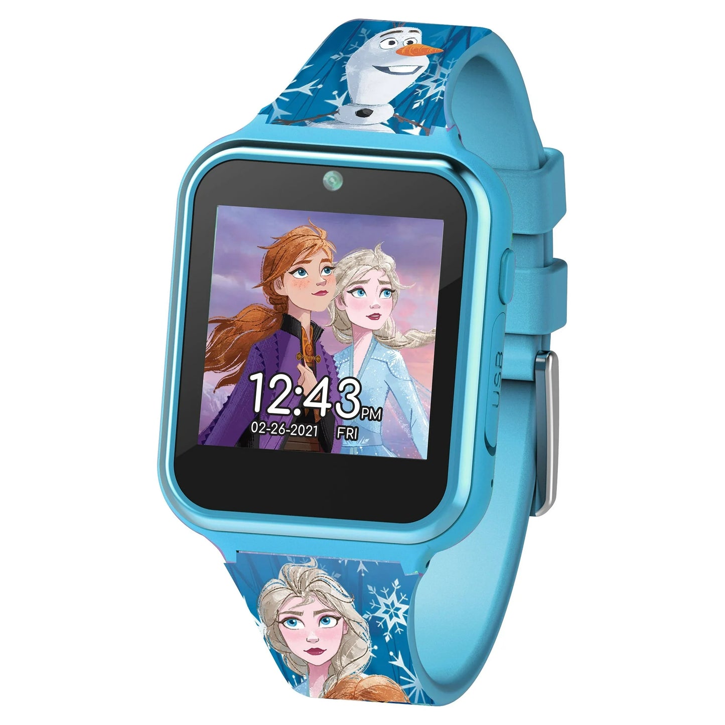 Disney Frozen Reloj Inteligente con Pantalla Táctil Unisex 2 para Niños con Correa de Silicona y Caja Azul 42MM