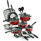 Juego de utensilios de cocina antiadherentes Tramontina Primaware de 18 piezas, rojo