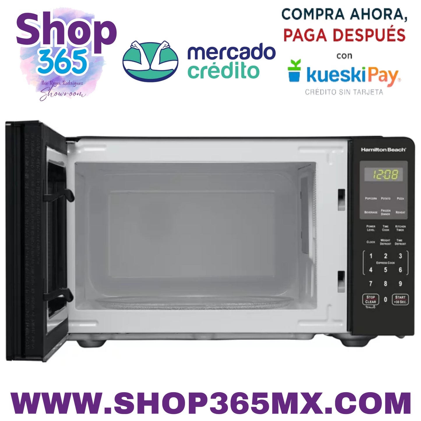 Horno microondas para encimera Hamilton Beach de 0,9 pies cúbicos, 900 vatios, acero inoxidable, nuevo