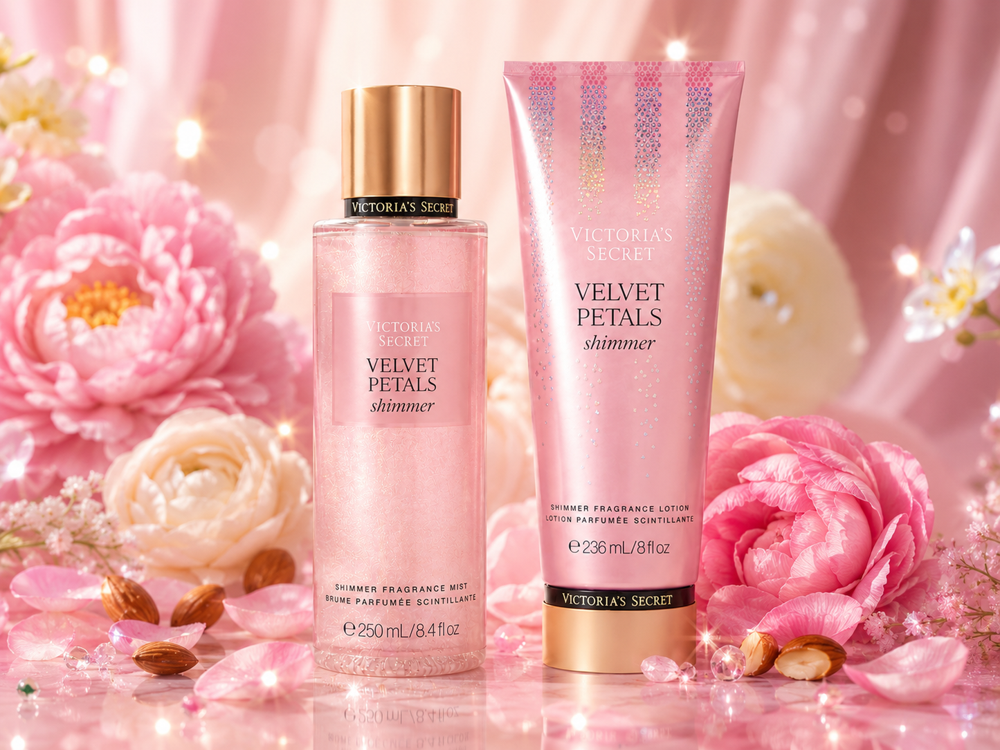 Set Victoria’s Secret Velvet Petals Shimmer – Brillo Floral con un Toque Irresistible