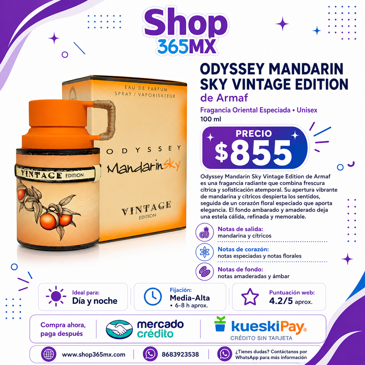ARMAF Odyssey Mandarín Sky Vintage EDP H 100ML