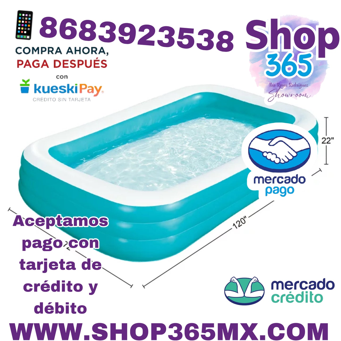 Piscina inflable familiar Bluescape Blue de 10 pies, redonda, a partir de 6 años, unisex