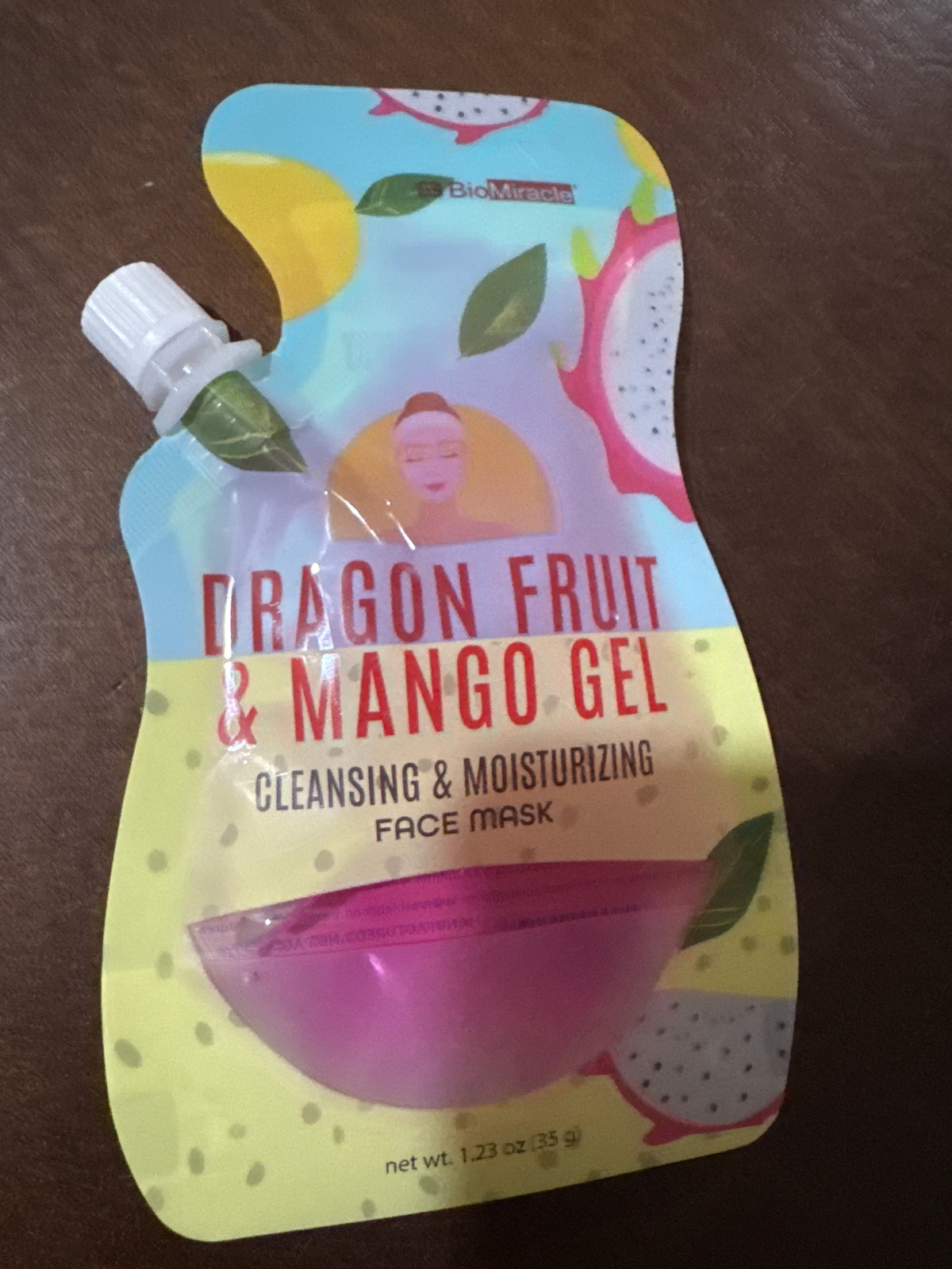 Bio Miracle Dragon Fruit & Mango Gel Cleansing & Moisturizer Face Mask